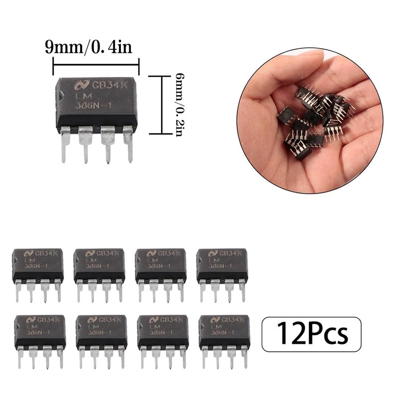 FOXTIP LM386N LM386 Low Voltage Audio Power Amplifier Semiconductor Mono DIP-8 (Pack of 12pcs) - Image 2